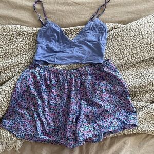 Victoria's Secret Blue Floral Pajama Set
